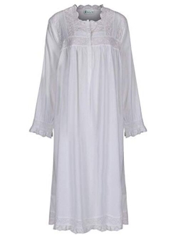 The 1 for U Henrietta 100% Cotton Victorian Nightgown with Pockets 7 Sizes