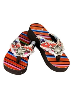 Women's Hand Beaded Flip Flop Sandals