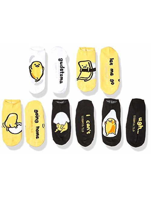 Gudetama Women's 5 Pack No Show Socks