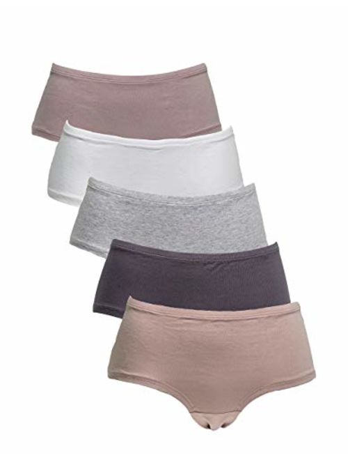 Emprella Underwear Women Plus Size, 5-Pack Hipster Panties, Cotton and Spandex