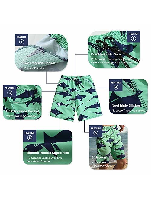 SULANG Men's Board Shorts Slim Fit Ultra Quick Dry No Mesh Lining