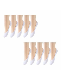 10 Pairs Ultra Low Cut Liner Socks Women No Show Non Slip Hidden Invisible for Flats Boat Summer