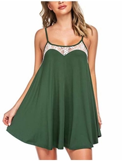 Sexy Lingerie Sleeveless lace Nightgown Adjustable O Neck Full Camisole Slip Dress S-XXL