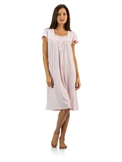 Casual Nights Women's Botanic Lace Short Sleeve Nightgown