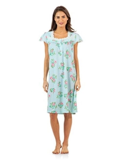 Casual Nights Women's Botanic Lace Short Sleeve Nightgown