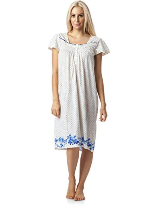 Casual Nights Women's Botanic Lace Short Sleeve Nightgown