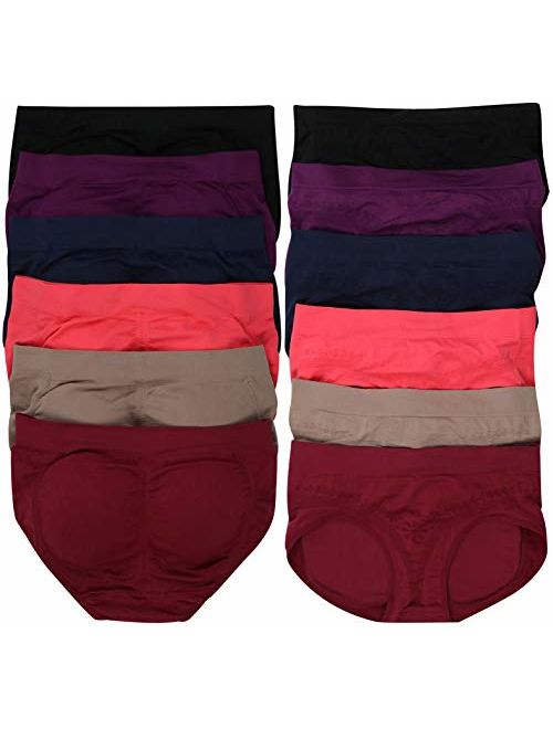 ToBeInStyle Womens Pack of 6 Enhancing Butt Boosting Padded Panty Briefs