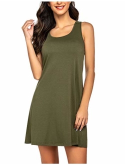 Sexy Sleepwear for Women Tank Nightgown Chemise Racerback Sleeveless Sleep Dress