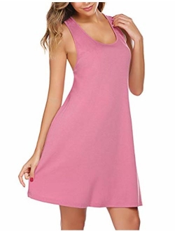 Sexy Sleepwear for Women Tank Nightgown Chemise Racerback Sleeveless Sleep Dress