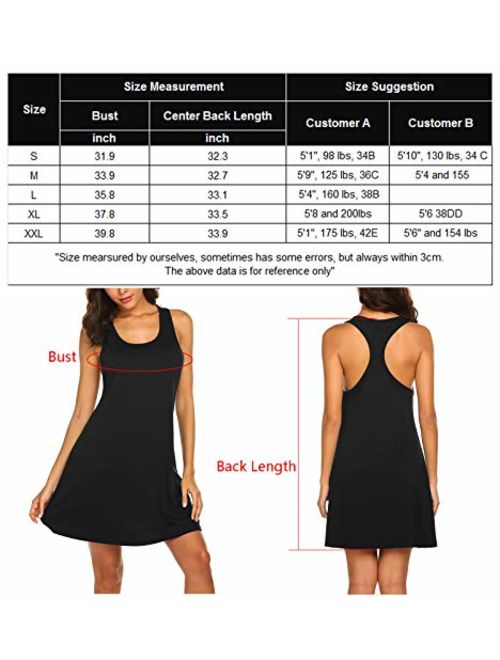 Avidlove Sexy Sleepwear for Women Tank Nightgown Chemise Racerback Sleeveless Sleep Dress