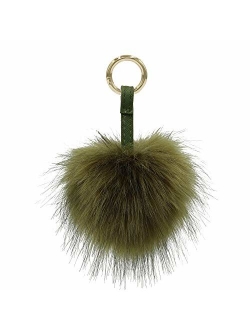 Aiphamy Faux Fur Pom Pom Keychain Purse Bag Charm Fluffy Ball Key Chain for Women