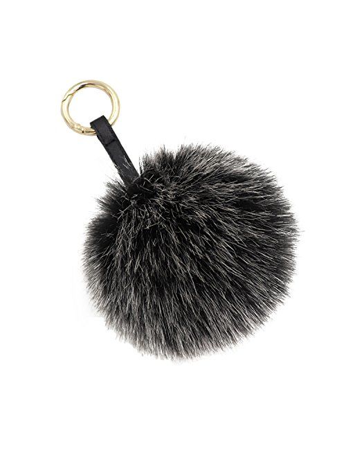 Aiphamy Faux Fur Pom Pom Keychain Purse Bag Charm Fluffy Ball Key Chain for Women