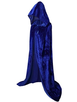 VGLOOK Hooded Cloak Long Velvet Cape for Christmas Halloween Cosplay Costumes 59inch