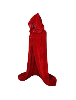 VGLOOK Hooded Cloak Long Velvet Cape for Christmas Halloween Cosplay Costumes 59inch