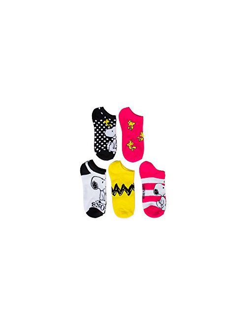 Peanuts 5 Pack No Show Socks