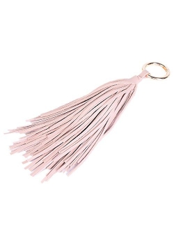 ZOONAI Women Leather Tassel Keychain Car Keyring Holder Bag Wallet Purse Decorations