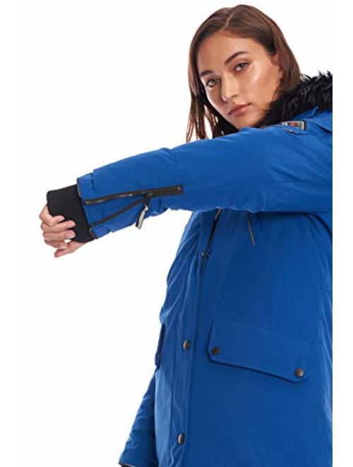 Alpine North Womens Vegan Down Long Parka Winter Jacket