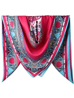 corciova XL 40x40 Inch Extra Large Silk Satin Scarf Tops for Women Head Wraps Shirt Bandana Headscarf