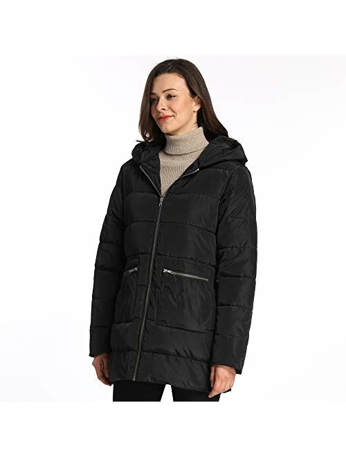 iloveSIA Women's Winter Puffer Coats Down Alternative Puffer Coat with Hood