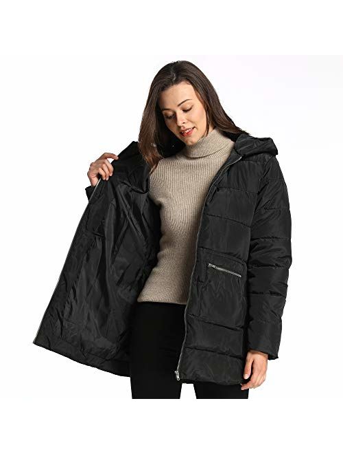 iloveSIA Women's Winter Puffer Coats Down Alternative Puffer Coat with Hood