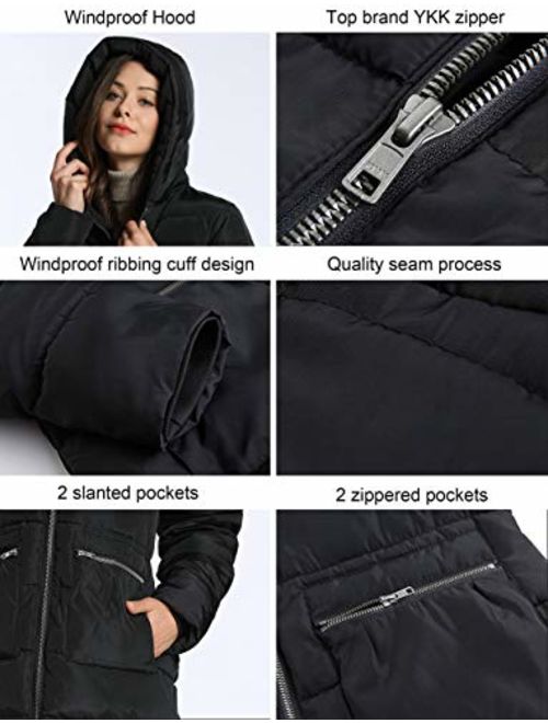 iloveSIA Women's Winter Puffer Coats Down Alternative Puffer Coat with Hood