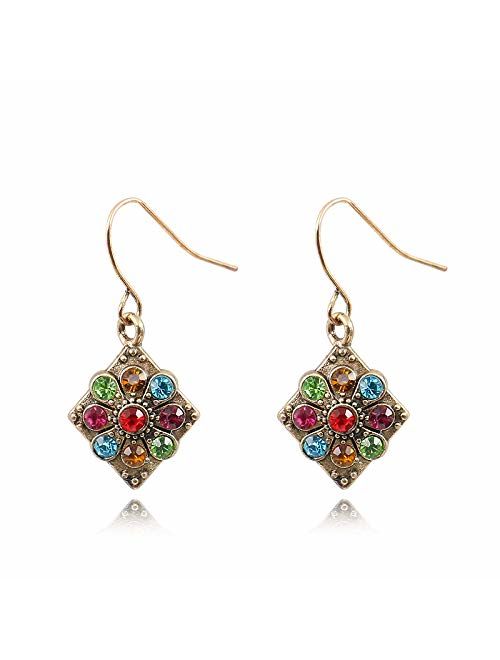 7 Pairs Bohemian Earrings National Retro Rhinestone Ear Stud boho Eardrop