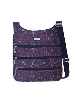 Triple Big Zipper Travel Crossbody Bag