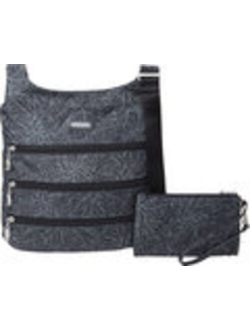 Triple Big Zipper Travel Crossbody Bag