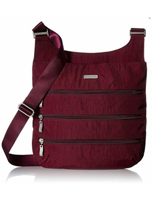 Baggallini Triple Big Zipper Travel Crossbody Bag