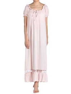 Latuza Women's Sleepwear Off The Shoulder Victorian Nightgown