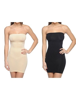 Body Beautiful Strapless Full Body Slip Shaper in Shiny Yarn