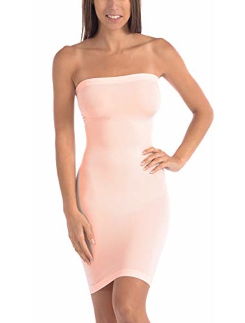 Body Beautiful Strapless Full Body Slip Shaper in Shiny Yarn