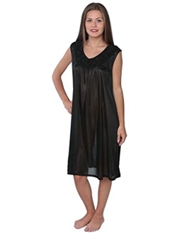 Beverly Rock Women's Tricot Sleeveless Long Nightgown