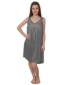 Beverly Rock Women's Tricot Sleeveless Long Nightgown