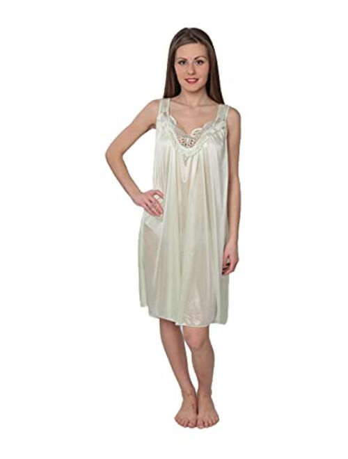 Beverly Rock Women's Tricot Sleeveless Long Nightgown