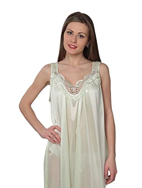 Beverly Rock Women's Tricot Sleeveless Long Nightgown