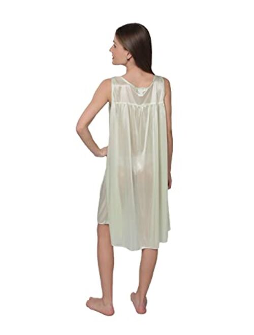 Beverly Rock Women's Tricot Sleeveless Long Nightgown