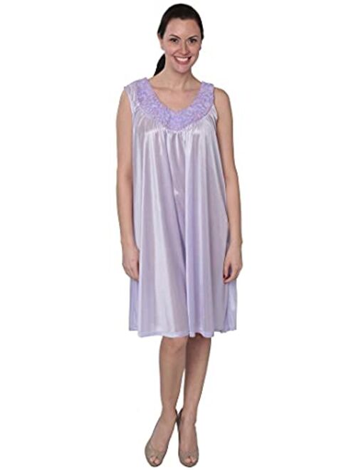 Beverly Rock Women's Tricot Sleeveless Long Nightgown