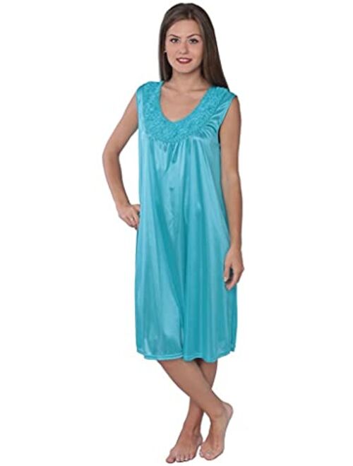 Beverly Rock Women's Tricot Sleeveless Long Nightgown