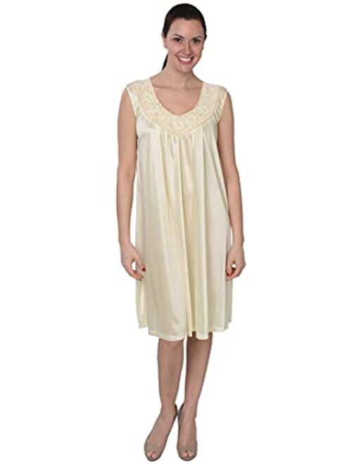 Beverly Rock Women's Tricot Sleeveless Long Nightgown