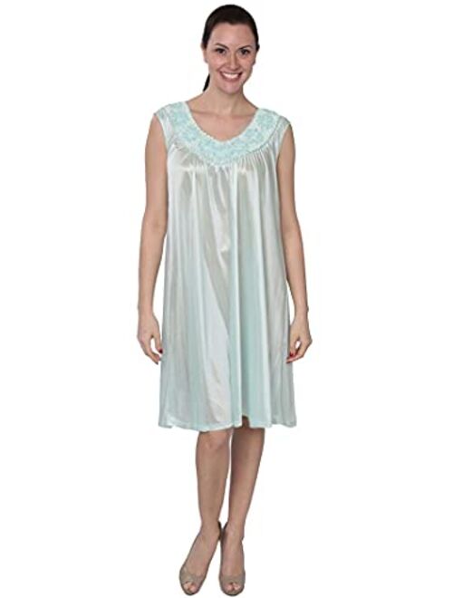 Beverly Rock Women's Tricot Sleeveless Long Nightgown