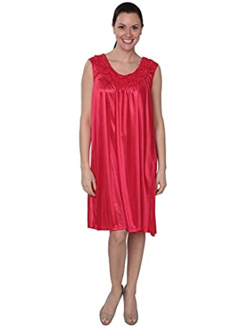 Beverly Rock Women's Tricot Sleeveless Long Nightgown