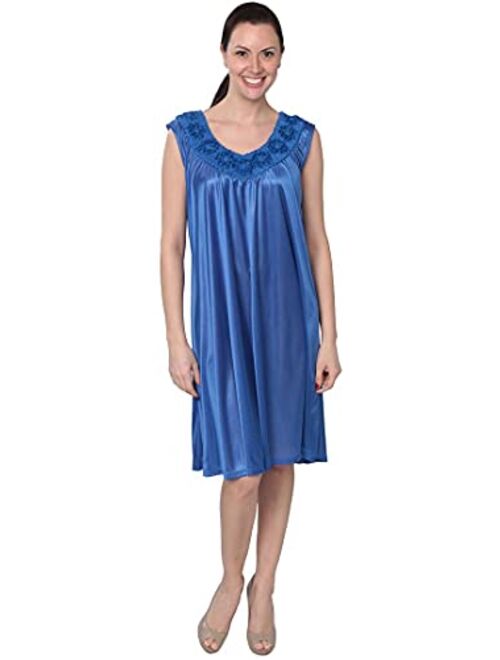 Beverly Rock Women's Tricot Sleeveless Long Nightgown