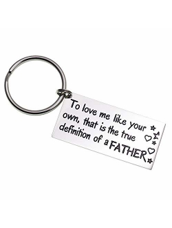 Melix Home Stainless Steel Step Daddy Keyring - 'Thank You for Being The dad You Didn't Have to be'