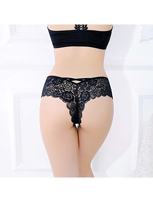 4 Pack Women's Lace Thongs Bikini Panties Sexy Lingerie Panty G-String Underwear