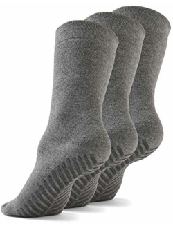 Gripjoy Grip Socks Non Slip Socks for Women Men - Non Skid Hospital Socks 3 pk