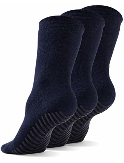 Gripjoy Grip Socks Non Slip Socks for Women Men - Non Skid Hospital Socks 3 pk