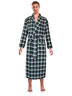 Casual Trends Classical Sleepwear Mens 100% Cotton Flannel Shawl Collar Robe,