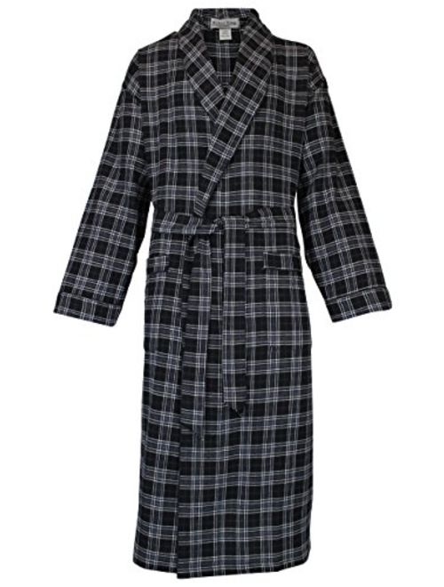 Casual Trends Classical Sleepwear Mens 100% Cotton Flannel Shawl Collar Robe,