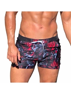 Taddlee Men Swimwear Swimsuits Flower Print Surf Board Boxer Shorts Trunks Long